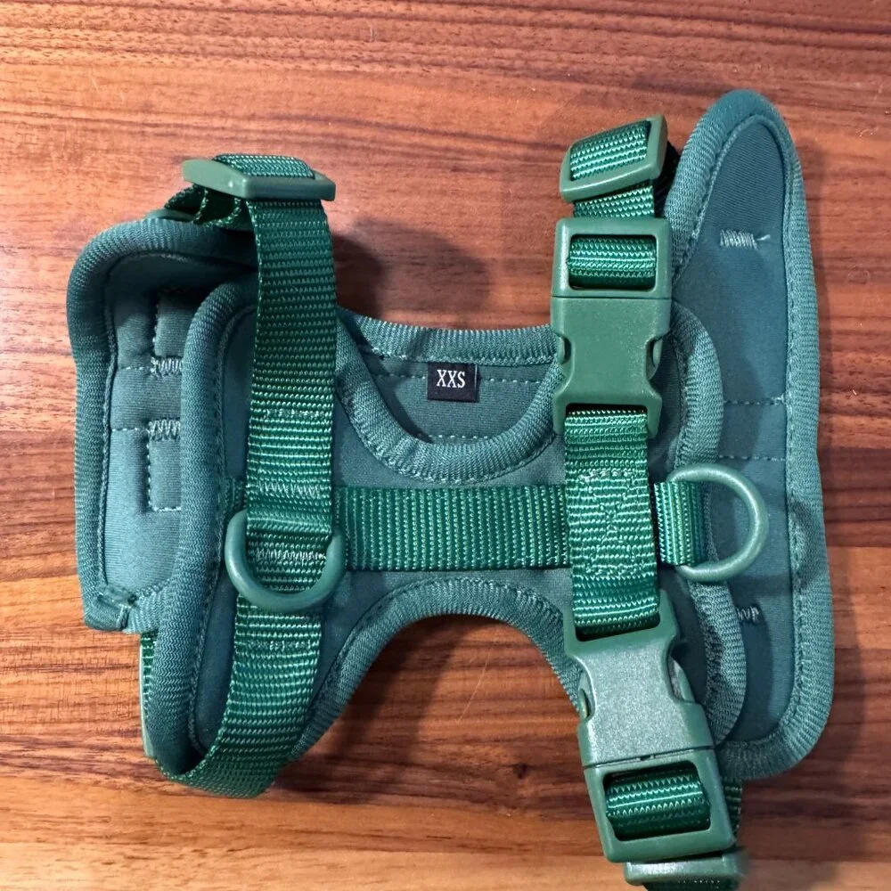 Adjustable Green No-Pull Dog Harness - Padded Comfort